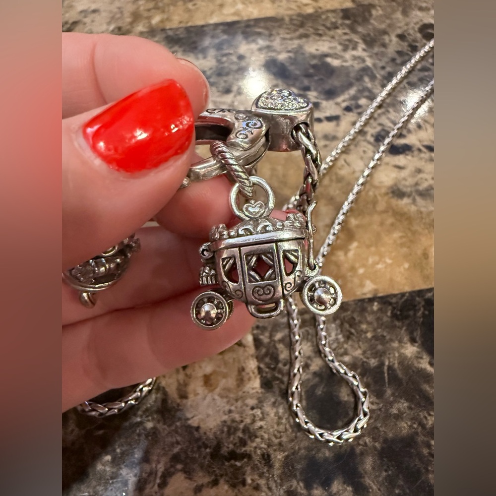Rare Retired Brighton Amulet Necklace with Carriage & Carousel Charms - Picture 7 of 15